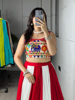 Traditional Red & White Navratri Lehenga Choli