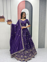 Blue Color Designer Crepe Silk Lehenga Choli