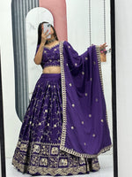 Blue Color Designer Crepe Silk Lehenga Choli