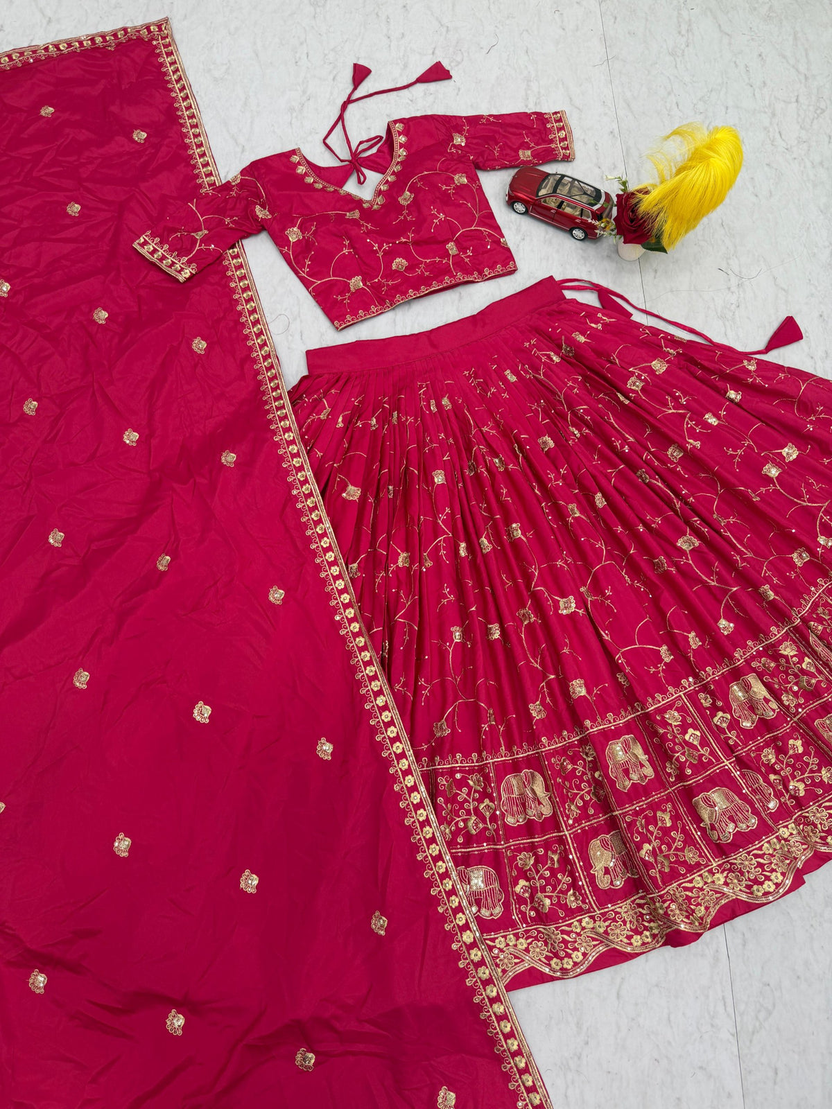 Heavy Designer Crepe SilkEmbroidery Lehenga Choli