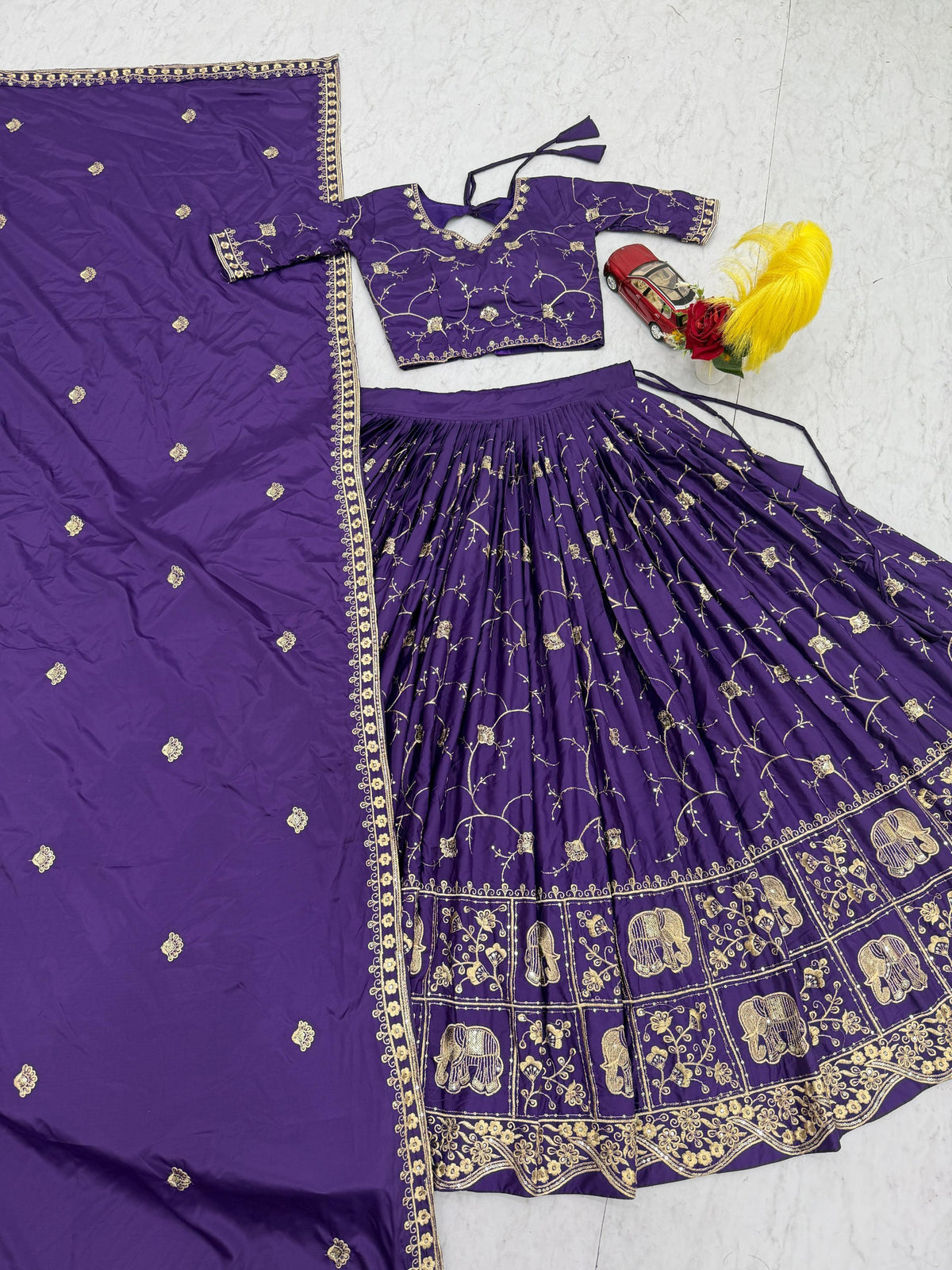 Blue Color Designer Crepe Silk Lehenga Choli