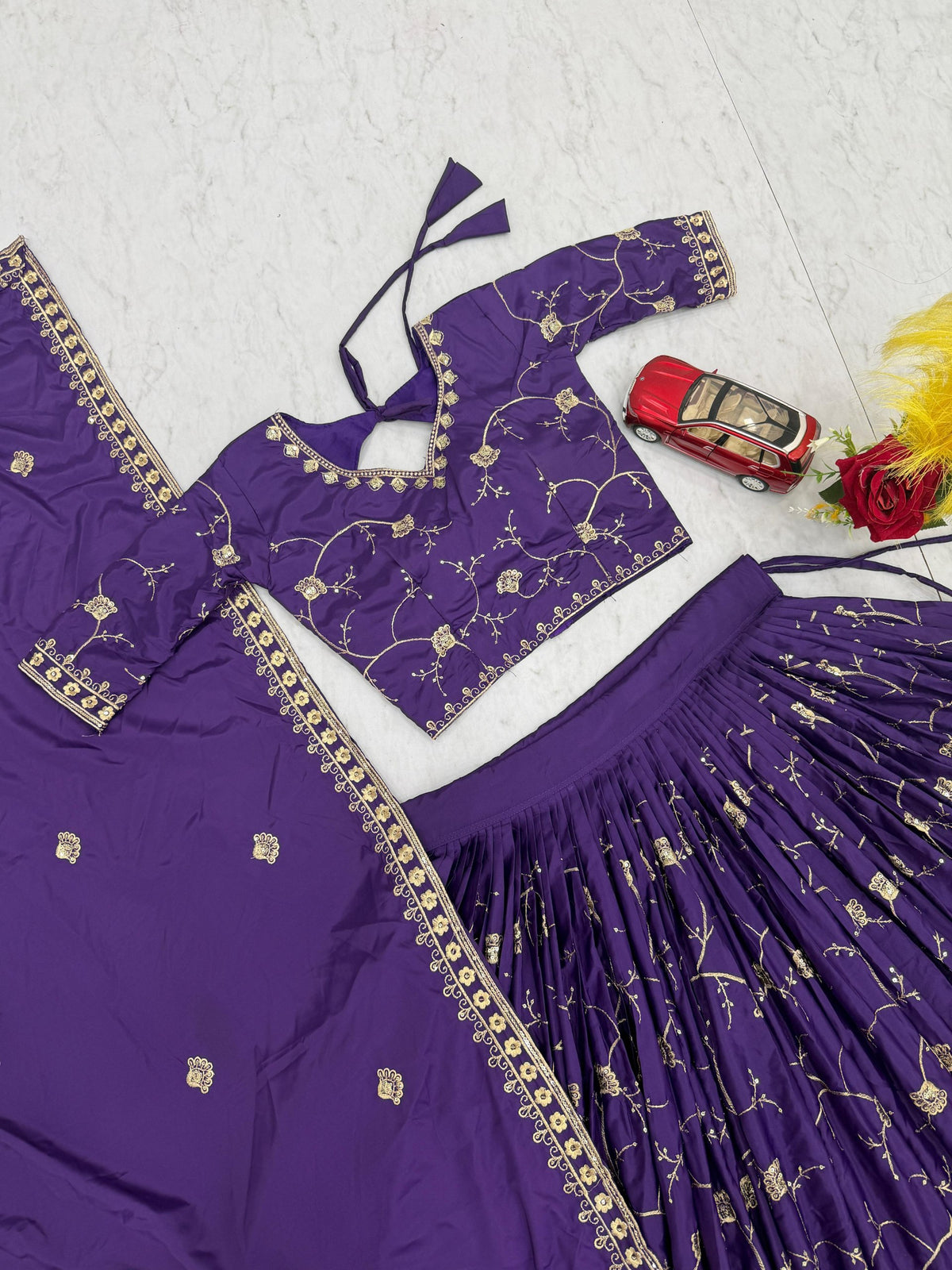 Blue Color Designer Crepe Silk Lehenga Choli