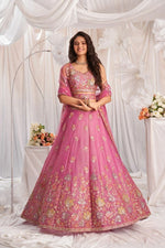 Beautiful Pink Embroidered Fandy Lehenga Choli