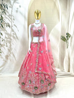 Beautiful Pink Embroidered Fandy Lehenga Choli