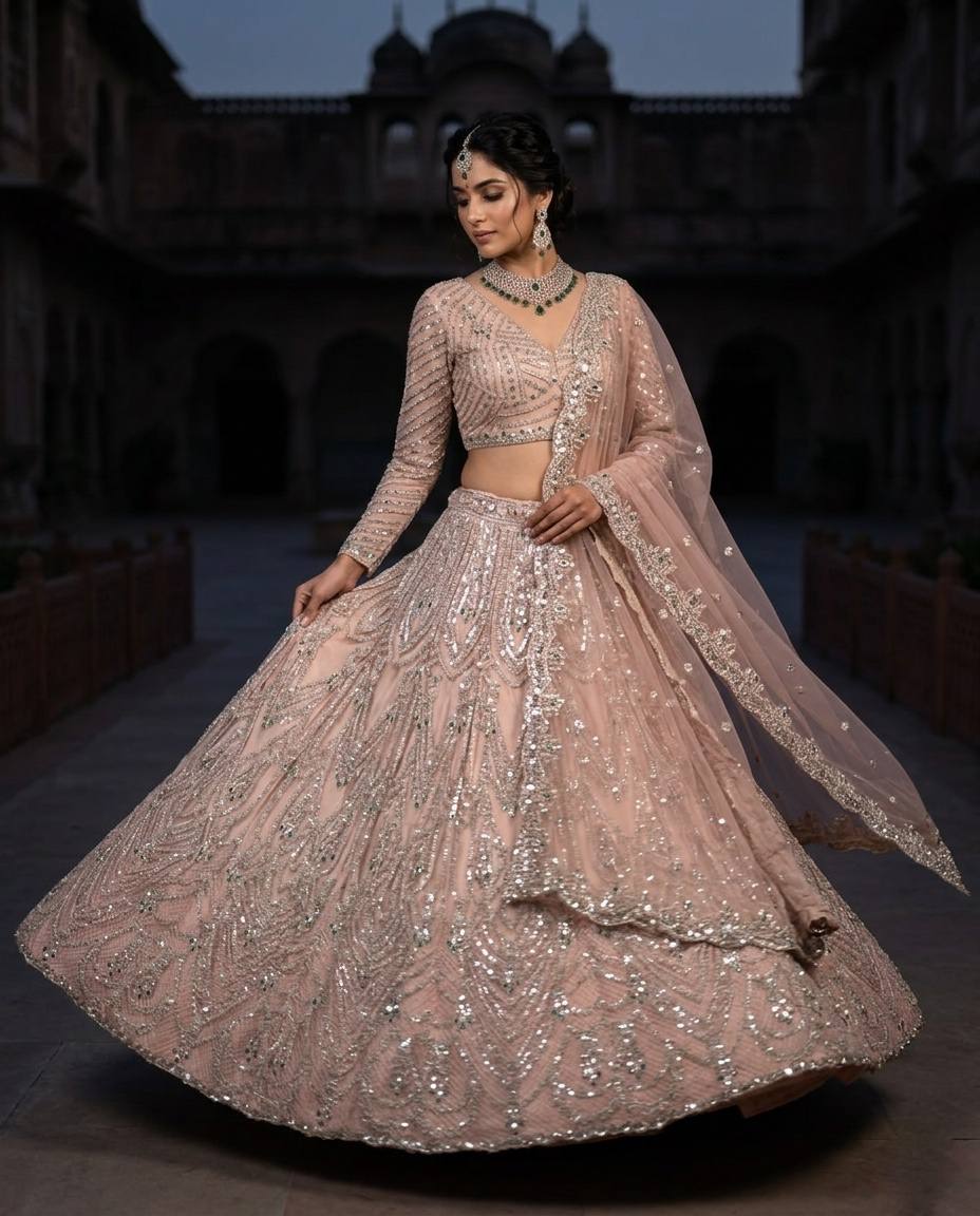 Royal Ivory Coding Sequins Stone Lehenga Choli