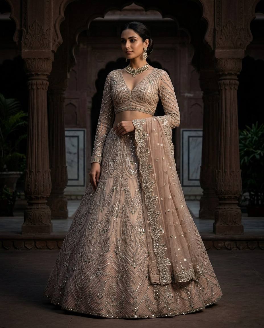Royal Ivory Coding Sequins Stone Lehenga Choli