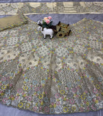 Elegant Cream Sequins EmbroideredLehenga Choli