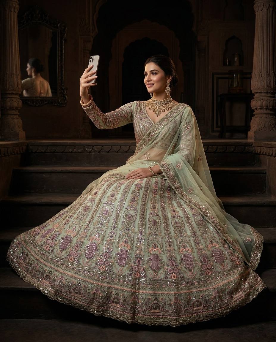 Light Designer Sequins EmbroideredLehenga Choli
