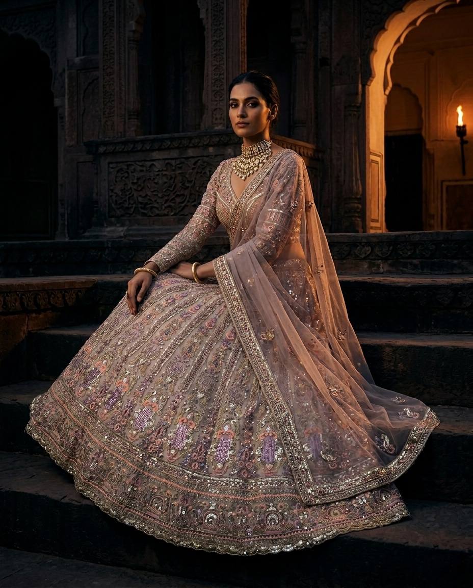 Designer Sequins Embroidered Lehenga Choli
