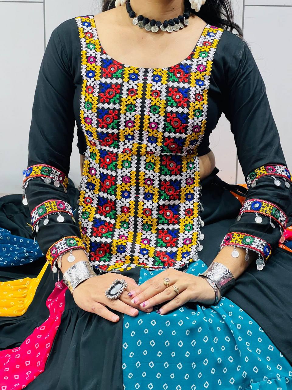 Vibrant Rainbow Navratri Lehenga Choli