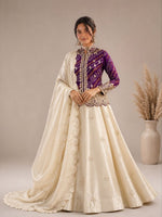 Royal Blue & White Embroidered Lehenga with Designer Jacket