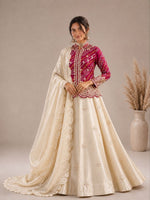 Elegant Pink & White Embroidered Lehenga with Designer Jacket