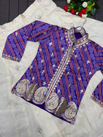 Royal Blue & White Embroidered Lehenga with Designer Jacket