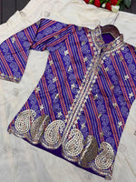 Royal Blue & White Embroidered Lehenga with Designer Jacket