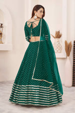 Elegant Teal Green Sequins Georgette Lehenga Choli