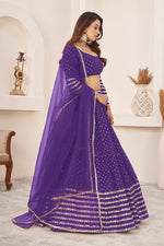 Elegant Violet Sequins Georgette Lehenga Choli