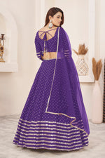 Elegant Violet Sequins Georgette Lehenga Choli