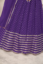 Elegant Violet Sequins Georgette Lehenga Choli