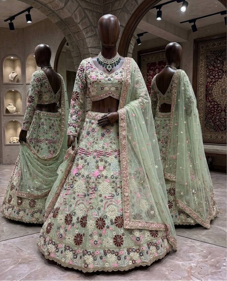 Light Weight Coding Sequins Soft Net Lehenga Choli