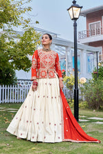 Orange Designer Embroidered Lehenga Choli