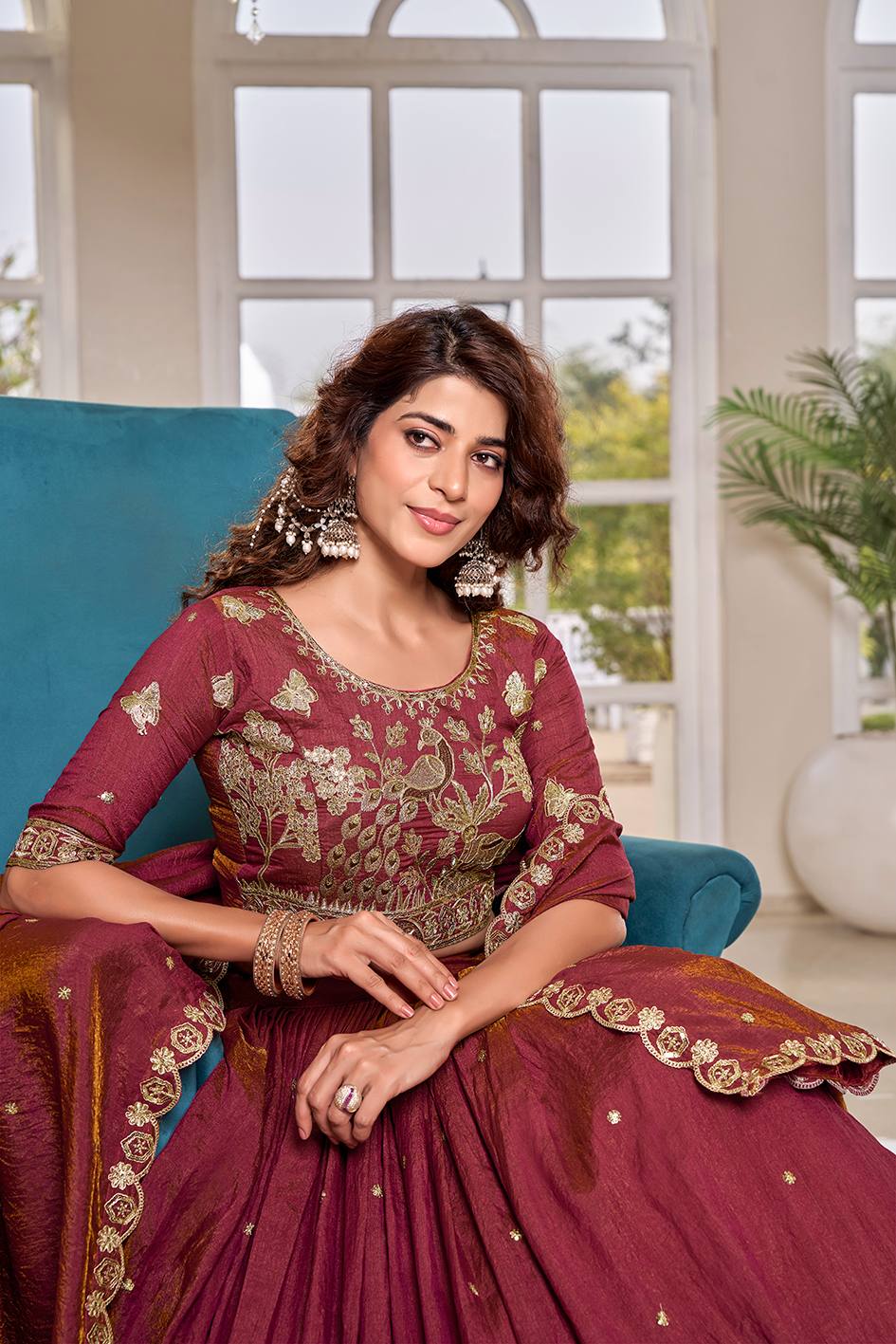 Designer Silk Embroidered Lehenga Choli
