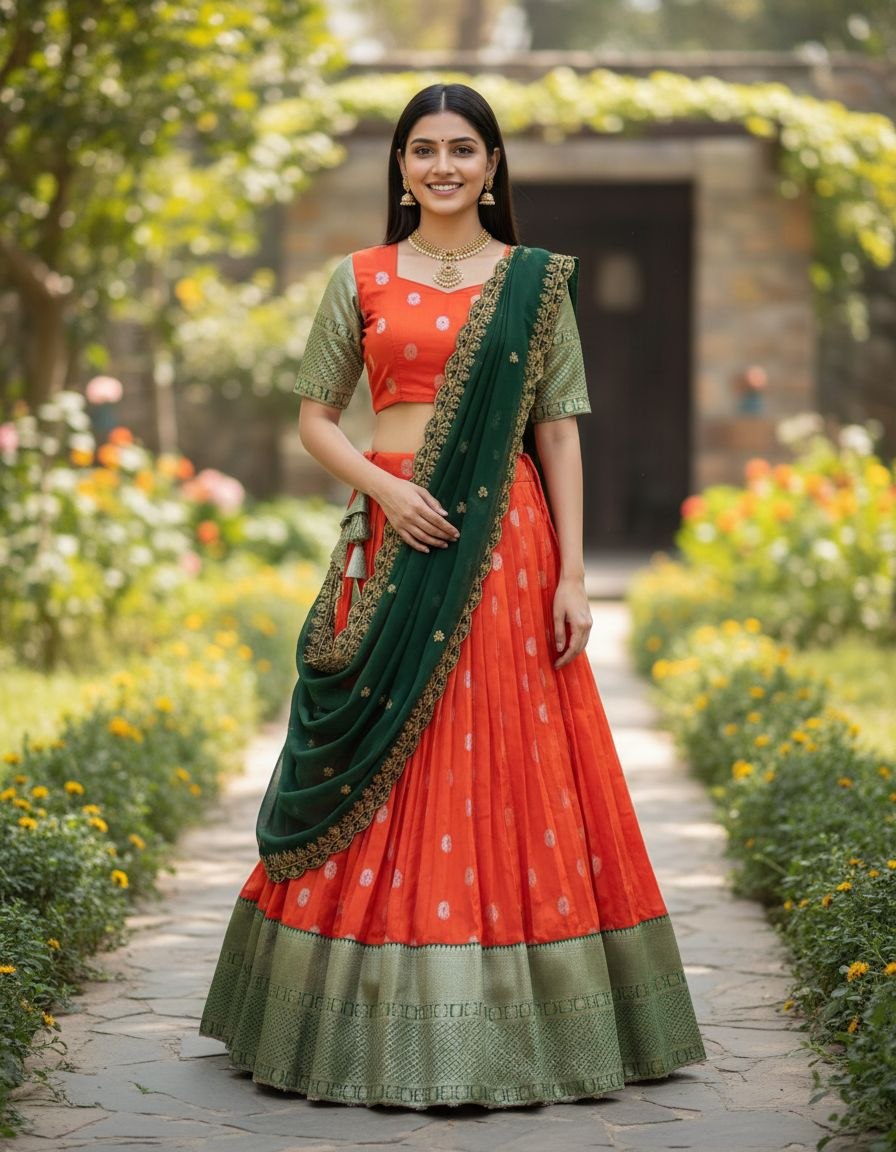 Buy IndianKanjivaram Silk Designer Lehenga Choli