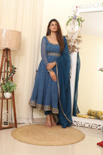 Blue Party Wear Gown Designs Online for Girls - Joshindia