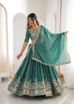 Trending Rama Color Gorgeous Look Lehenga Choli