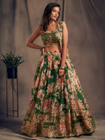 Buy Green Floral Printed Designer Lehenga Choli Online