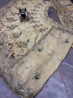 Cream Fendy Silk Lehenga Choli with Embroidery Sequins Work