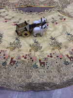 Cream Fendy Silk Lehenga Choli with Embroidery Sequins Work