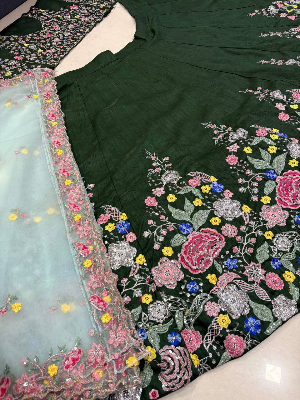 Premium Super Satin Silk Lehenga Choli with Embroidery Sequins Work