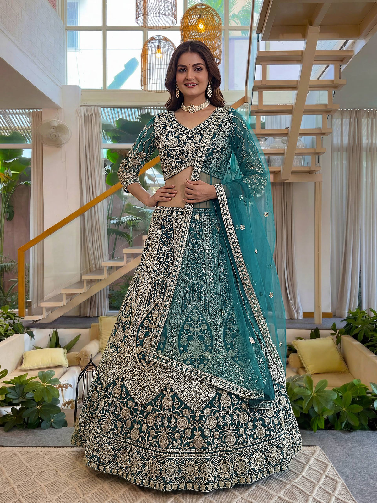 Designer Butterfly Net Lehenga Choli