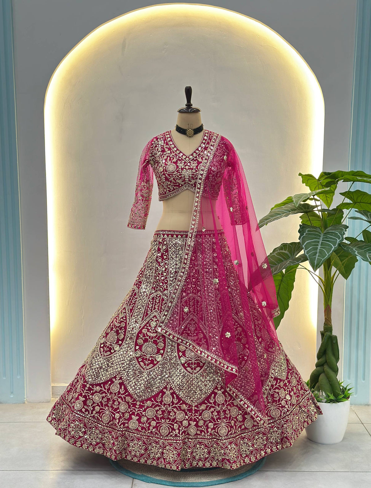 Designer Embroidery Butterfly Net Lehenga Choli