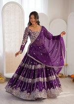 Purple color Designer Lehenga Choli for Wedding