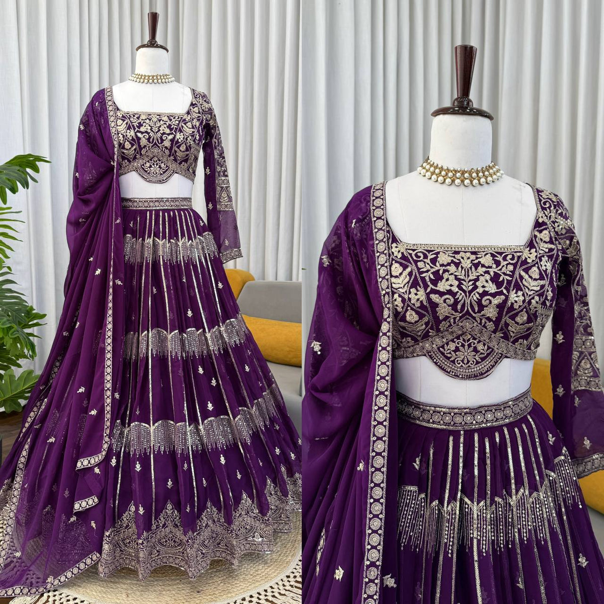 Purple color Designer Lehenga Choli for Wedding
