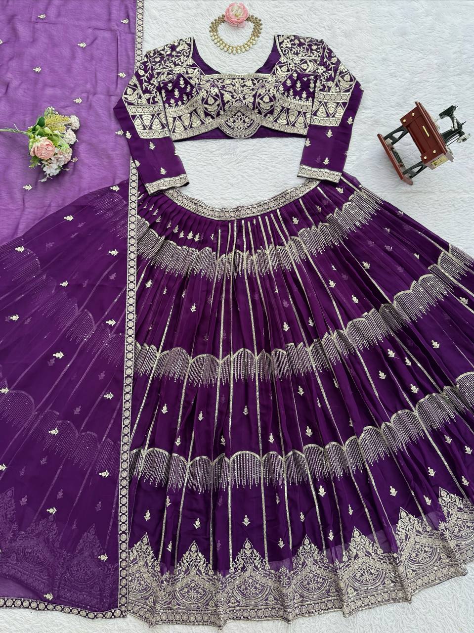 Purple color Designer Lehenga Choli for Wedding