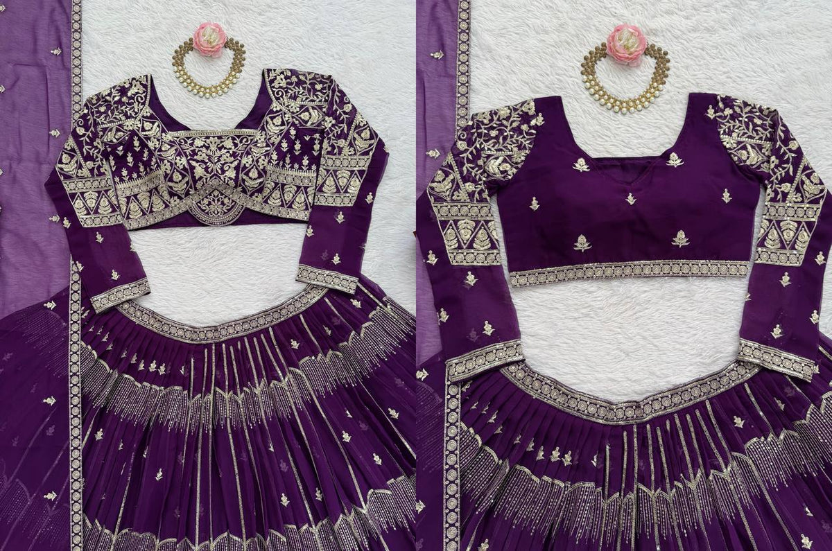 Purple color Designer Lehenga Choli for Wedding