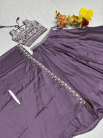 Light Purple Color Premium Pure Rangoli Silk Embroidered Lehenga Choli