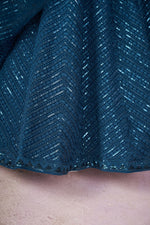 Buy Teal Blue Sequins Embroidered Lehenga Choli Online