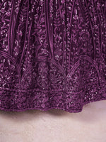 Buy Wine Purple Sequins Embroidered Designer Lehenga Choli Online