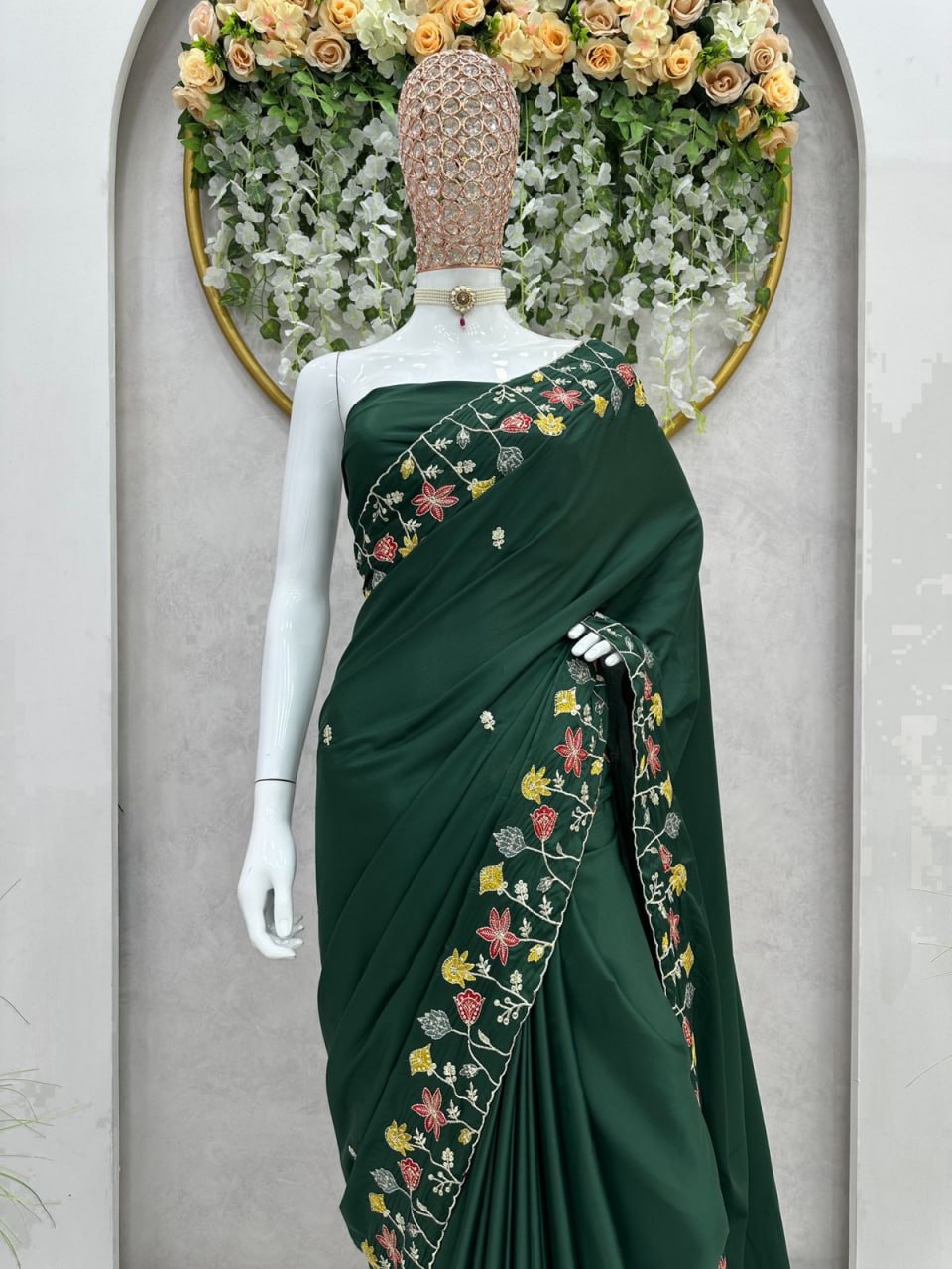 Buy Pure Green Silk Saree Online in India @ best price - Joshindia