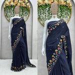 Buy Pure Blue Silk Saree Online in India @ best price - Joshindia