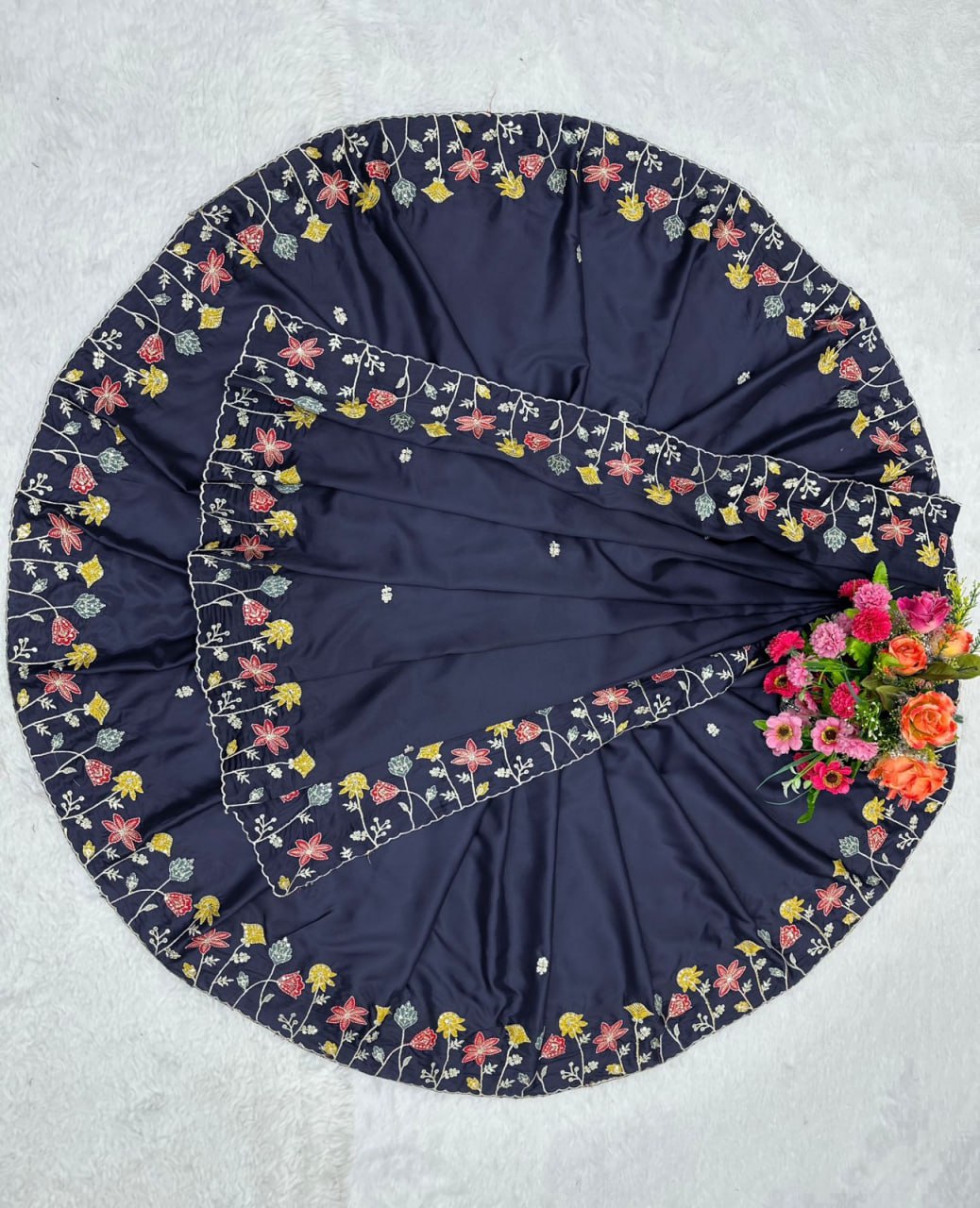 Buy Pure Blue Silk Saree Online in India @ best price - Joshindia