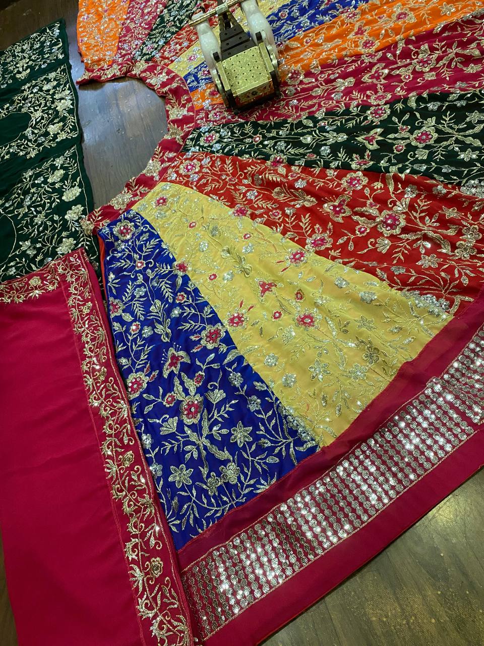 Designer Faux Georgette Sequins Embroidery Lehenga Choli