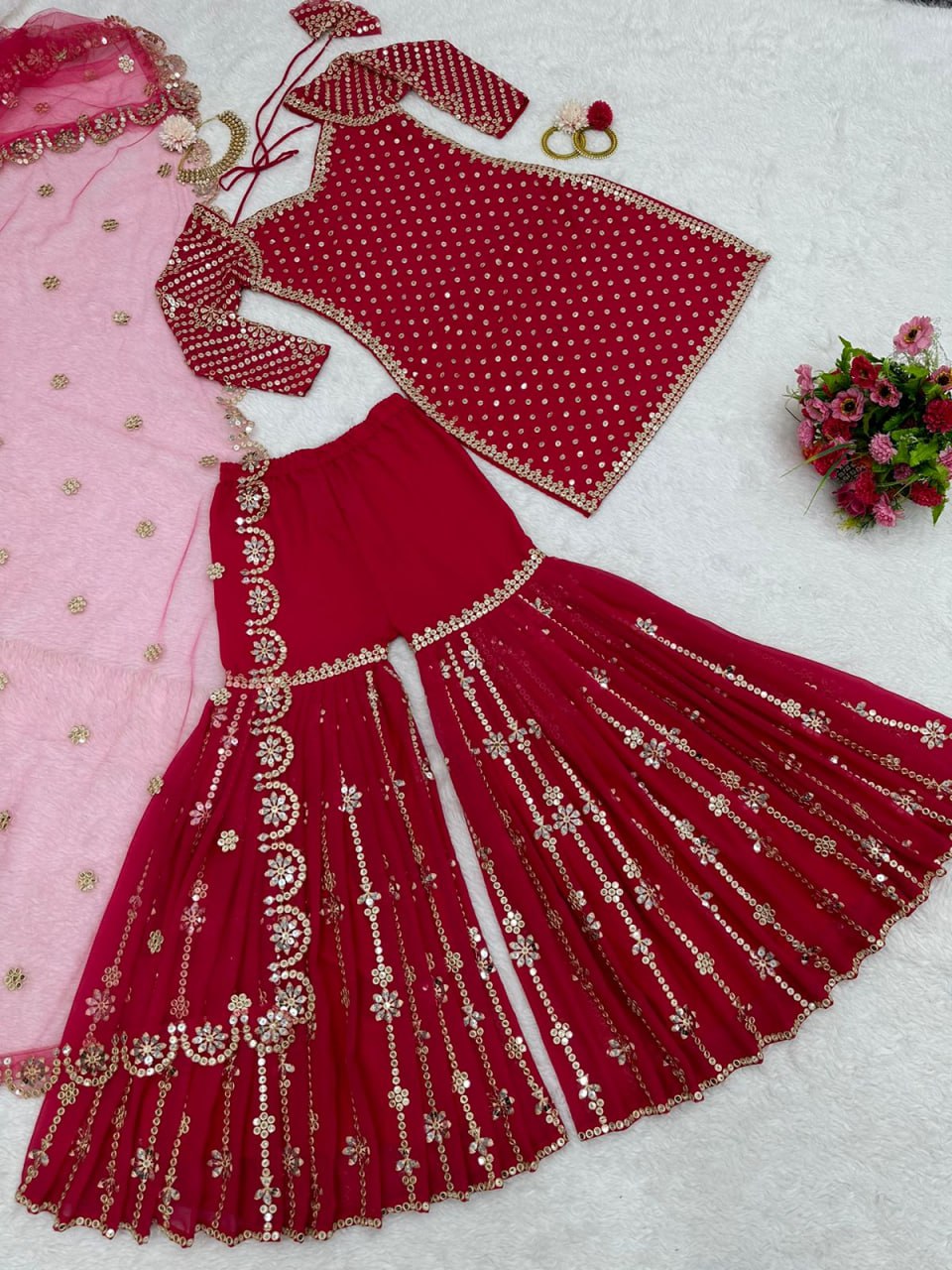 Buy Red Kurtas Dupatta Kurta Sets online in India - Joshindia