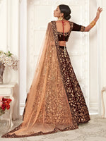 Buy Maroon Pure Velvet Bridal Lehenga Choli