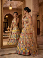Designer Soft Mono Net Lehenga Choli with Heavy Sequins Embroidery