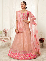 Buy Blush Pink Soft Net Designer Wedding & Festive Lehenga Choli