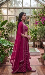 Beautiful Pink Color Designer Western Plazo Set